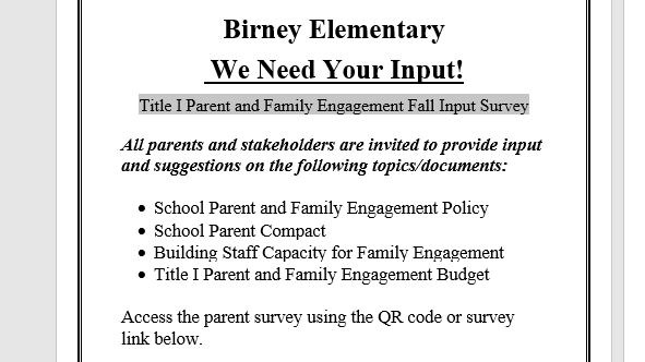 Birney Survey